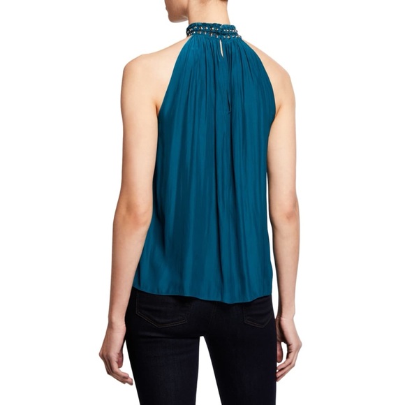 Ramy Brook Cara Embellished Mock-Neck Halter Top - Picture 3 of 12